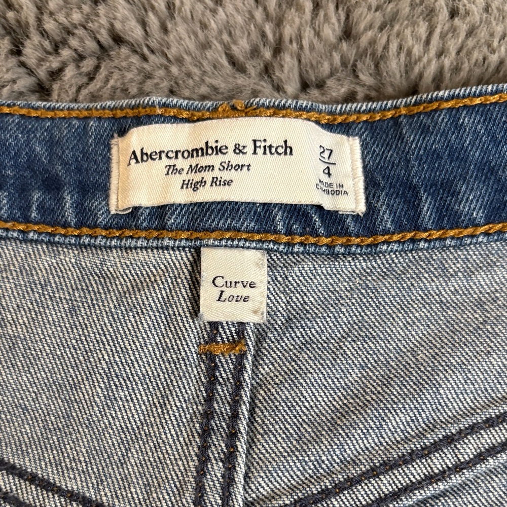 Abercrombie & Fitch Blue Frayed Jean Shorts - Picture 2 of 6